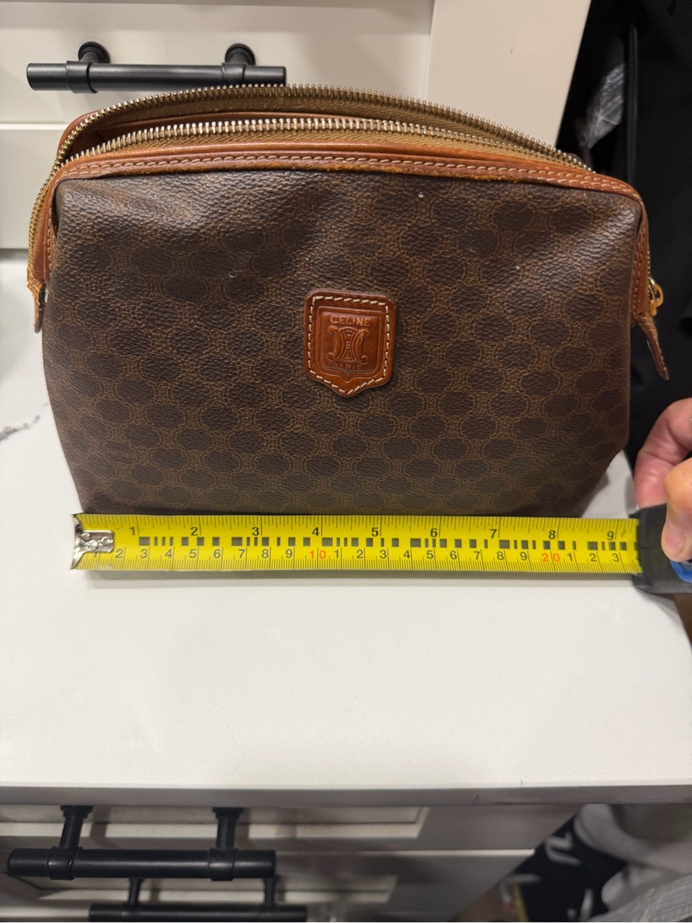 Celine Women’s Brown Monogram Toiletry Pouch with Tan Trim - Picture 6 of 10